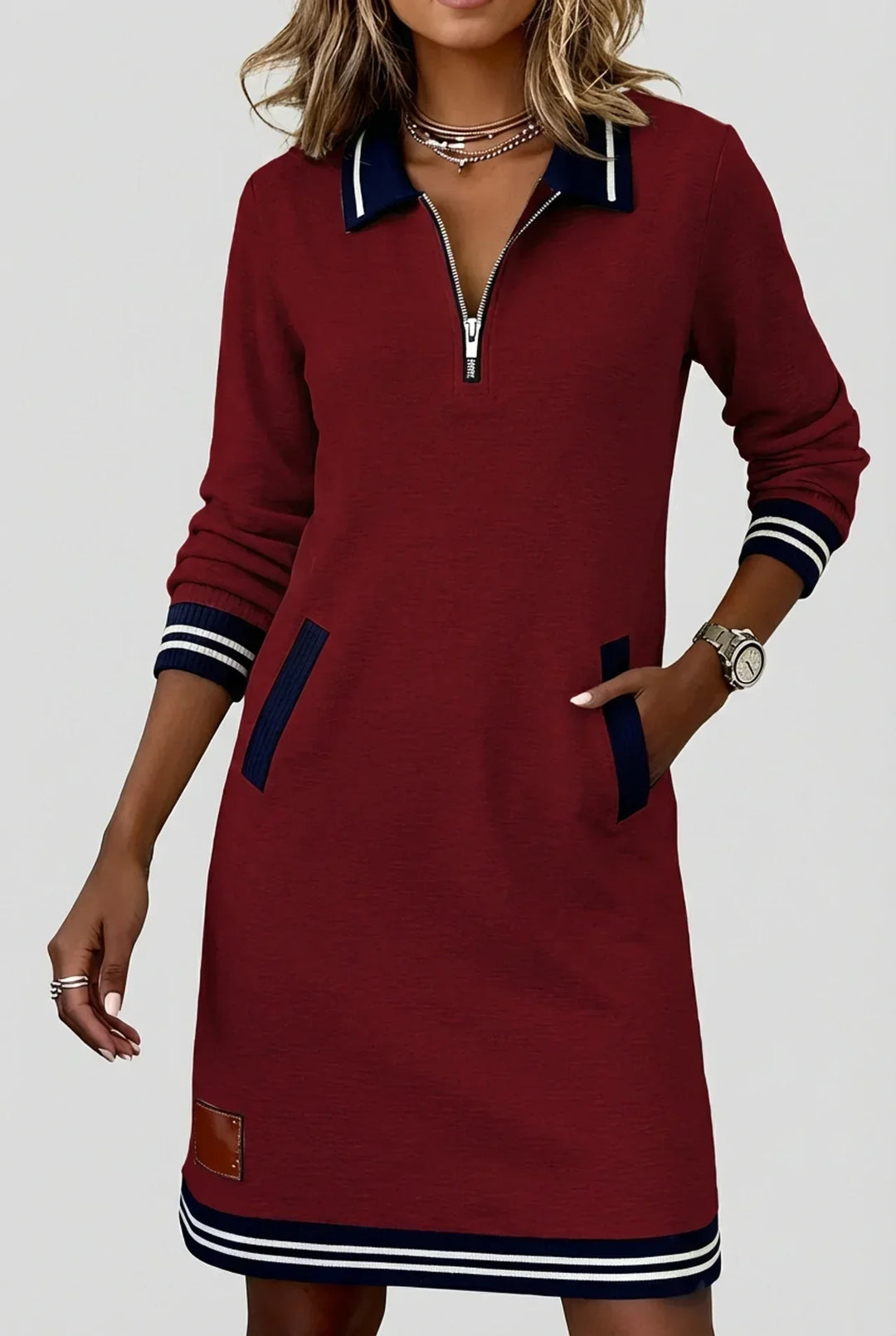 Front-Zip Cotton Linen Dress 5