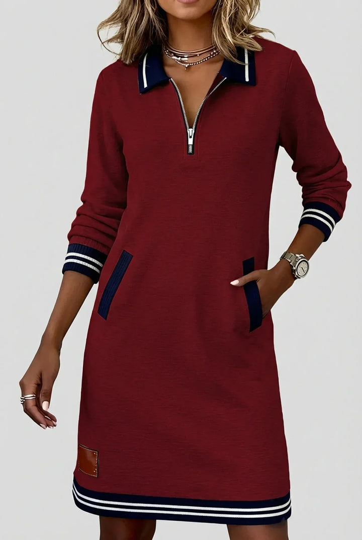 Front-Zip Cotton Linen Dress 5