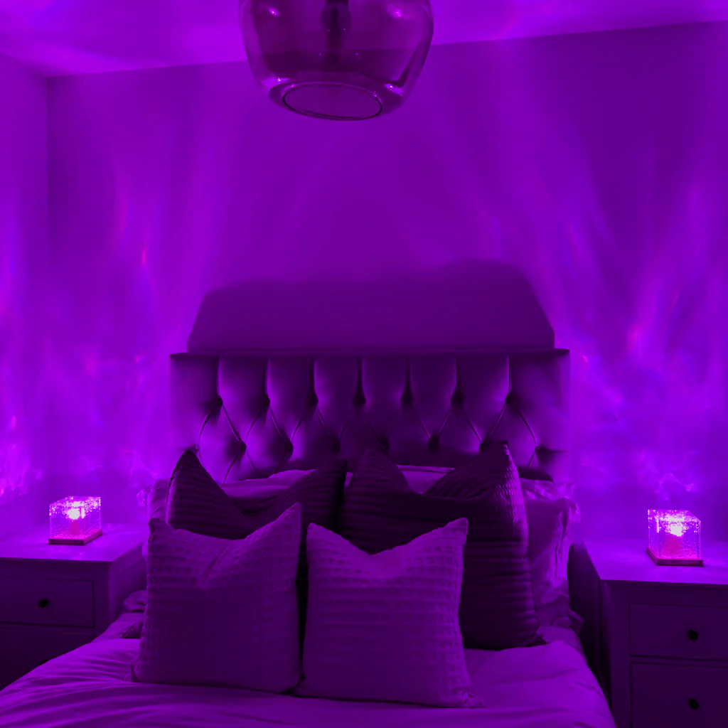 Wave Cube LED Table Lamp with Flowing Color Light Waves 3