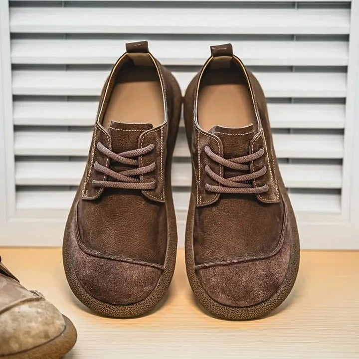 Men's Faux Suede Oxford Shoes - Classic Lace-Up Dress Shoes 6