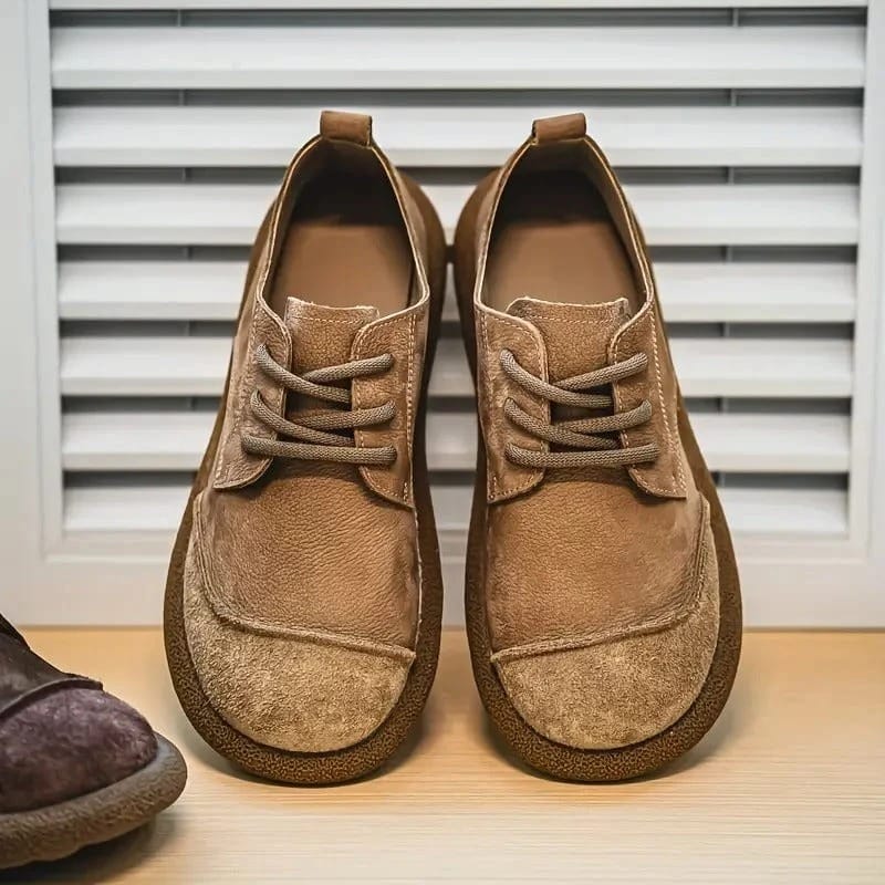 Men's Faux Suede Oxford Shoes - Classic Lace-Up Dress Shoes 9