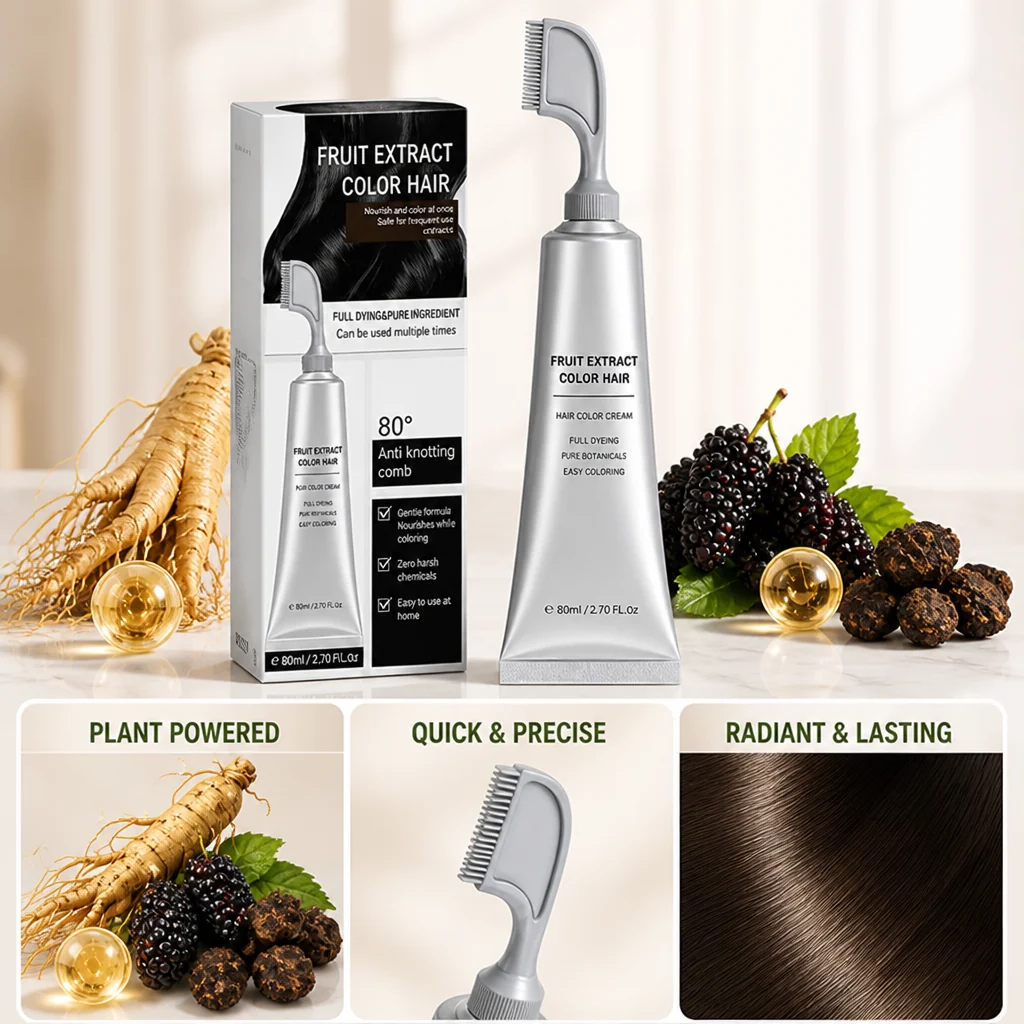 Plant-Based Hair Color Comb for Easy Mess-Free At-Home Coloring 3