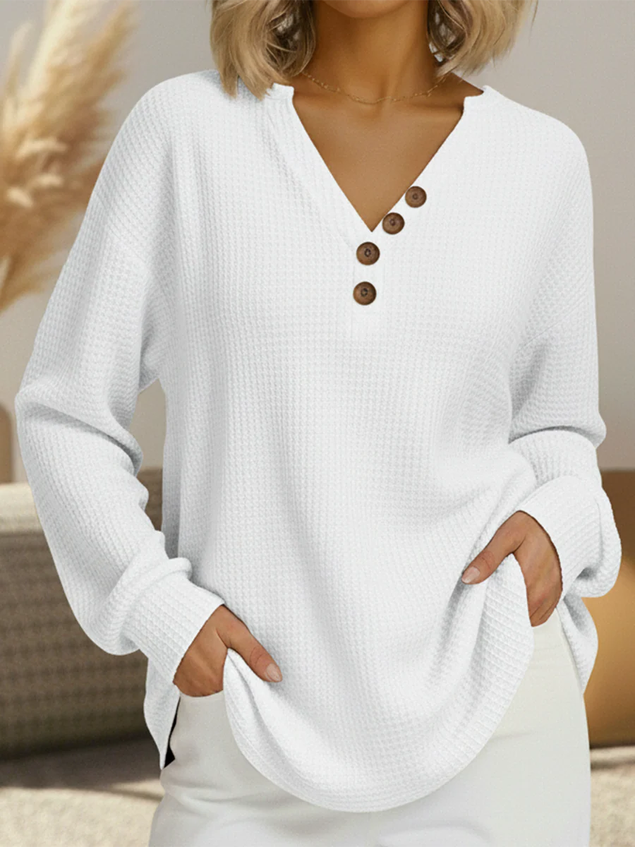 Women's Warm Waffle Knit Sweater - Cozy Thick Knit for Cold Days 12