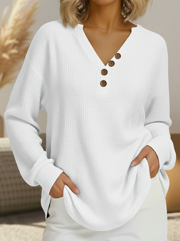 Women's Warm Waffle Knit Sweater - Cozy Thick Knit for Cold Days 12