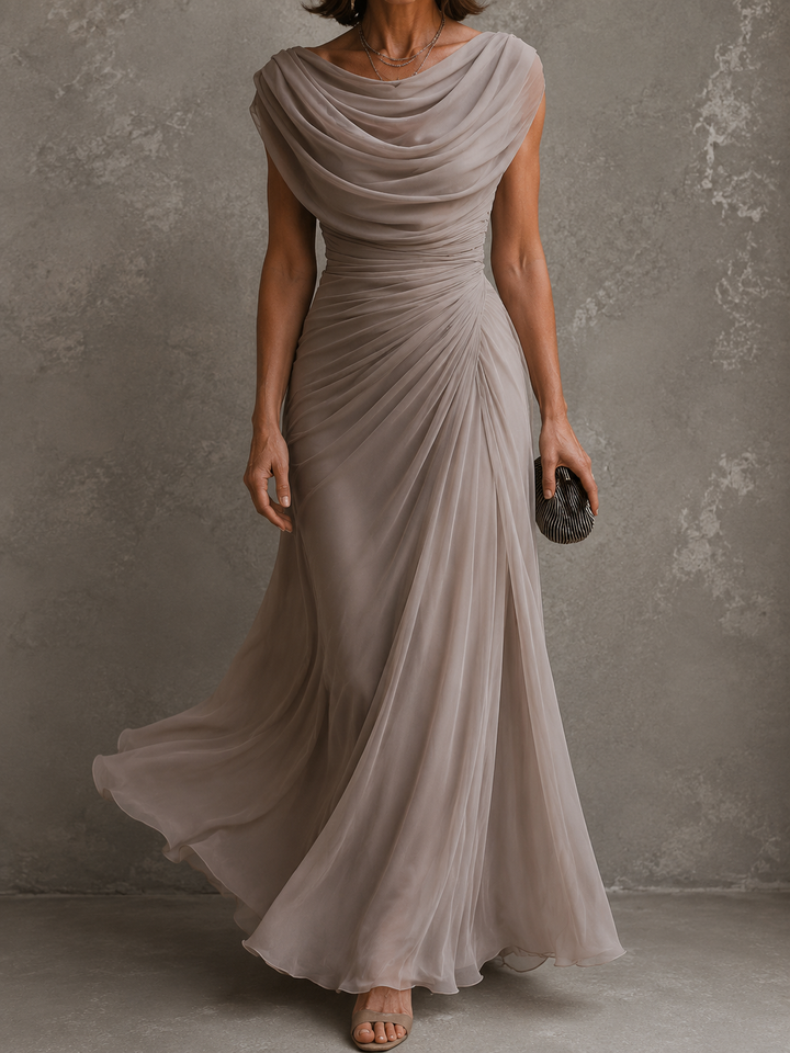 Elegant Draped Maxi Dress - Sleeveless Formal Evening Gown 8