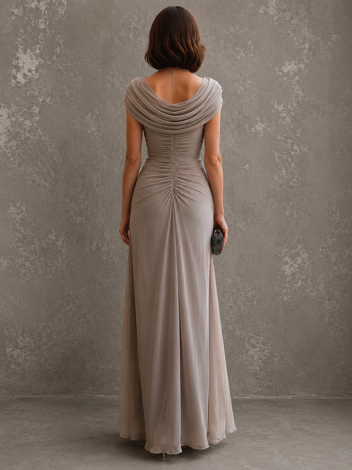 Draped Sleeveless Maxi Dress with Flowing Floor-Length Skirt 9