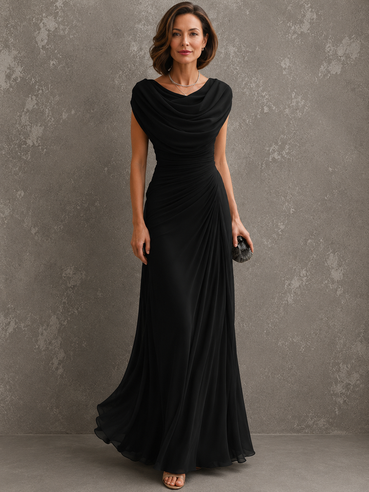 Elegant Draped Maxi Dress - Sleeveless Formal Evening Gown 2