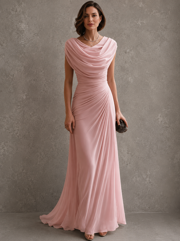 Elegant Draped Maxi Dress - Sleeveless Formal Evening Gown 3