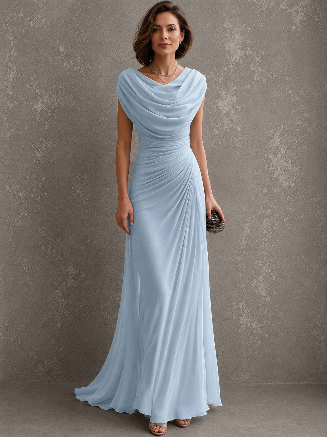 Elegant Draped Maxi Dress - Sleeveless Formal Evening Gown 5