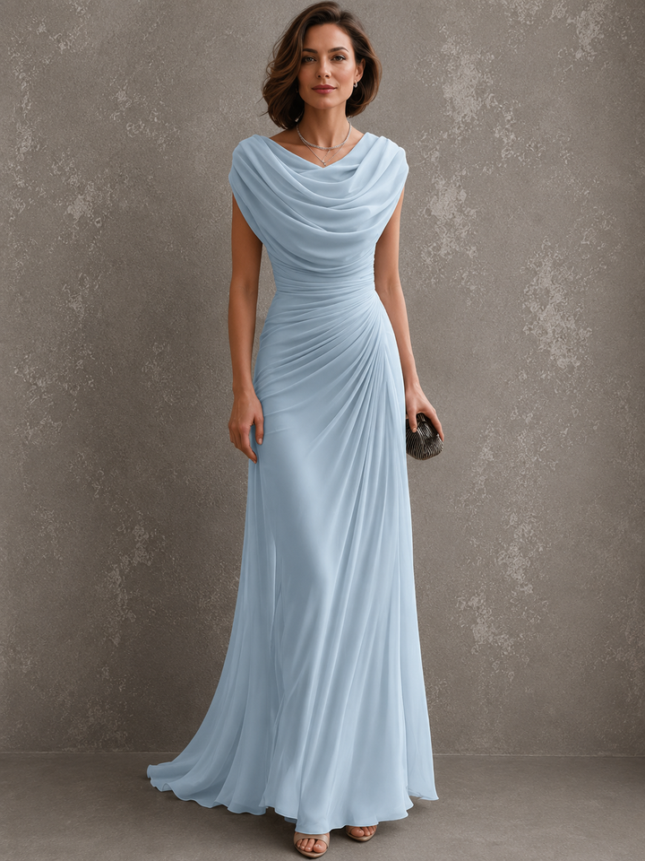 Elegant Draped Maxi Dress - Sleeveless Formal Evening Gown 5
