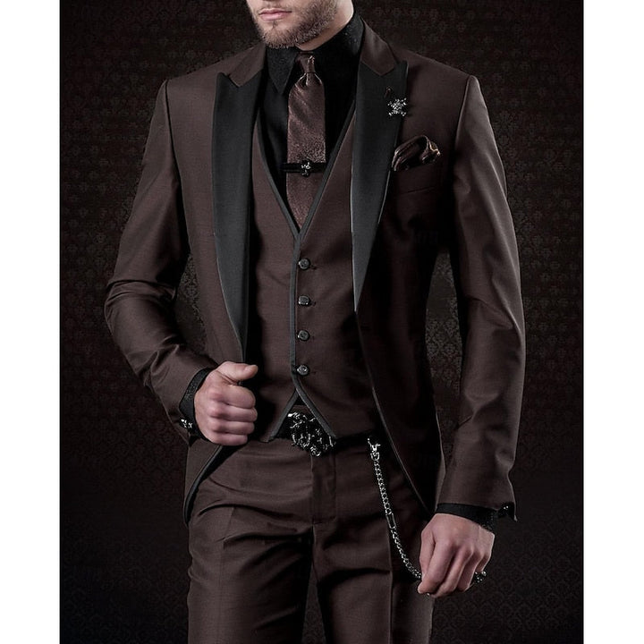 Men's Elegant Three-Piece Tailored Occasion Suit Set 7