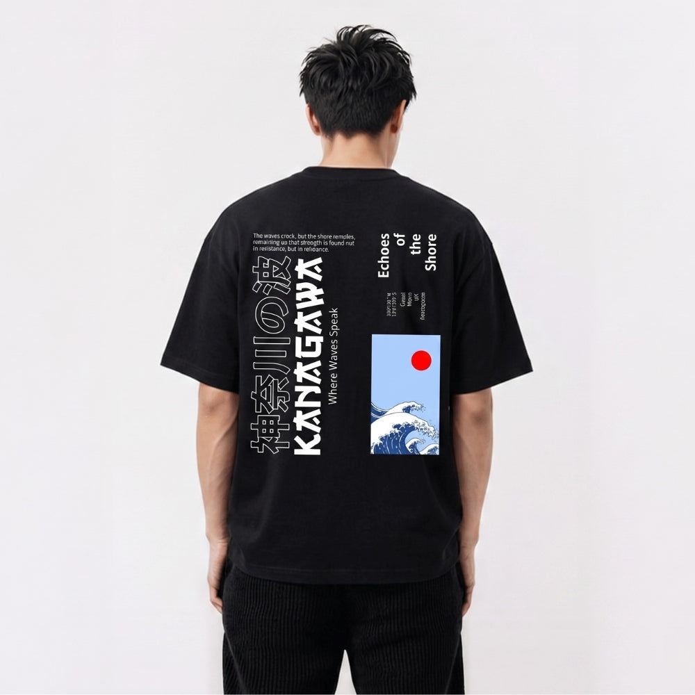 Great Wave Oversized Japanese-Style T-Shirt 5