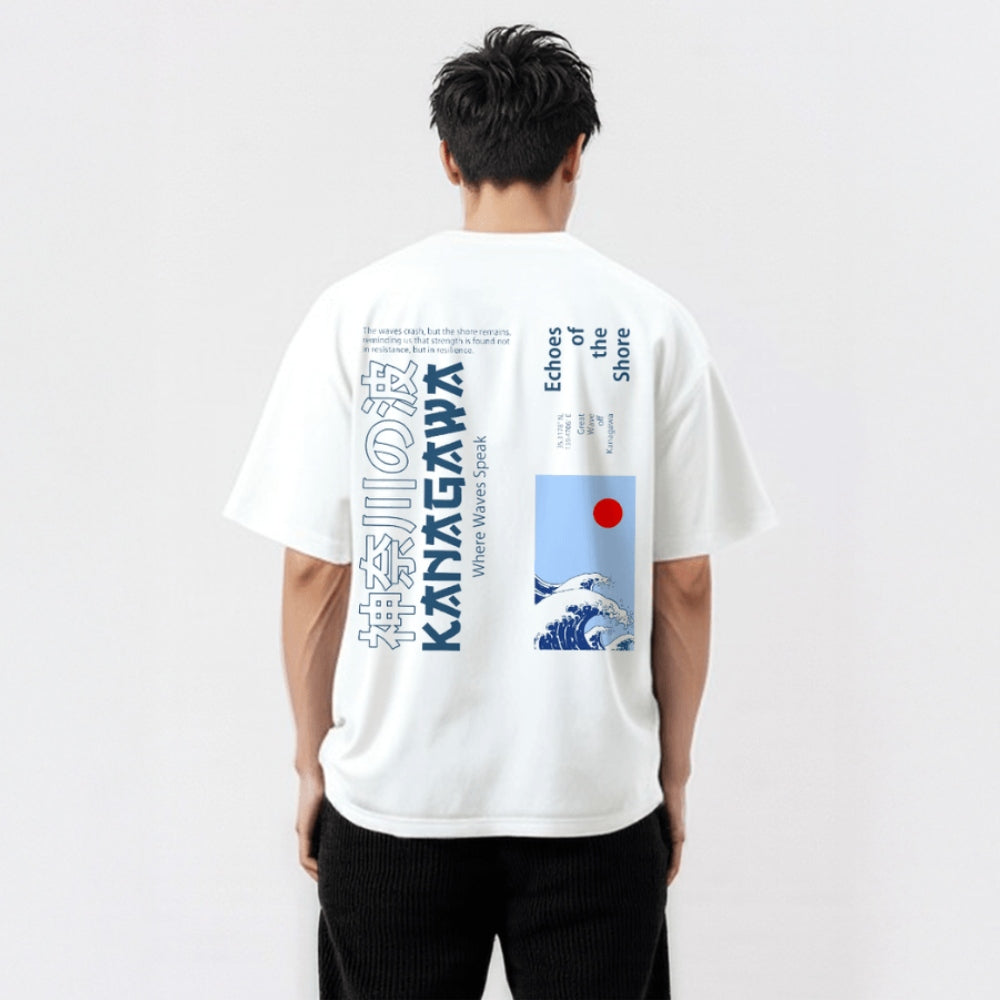 Great Wave Oversized Japanese-Style T-Shirt 3