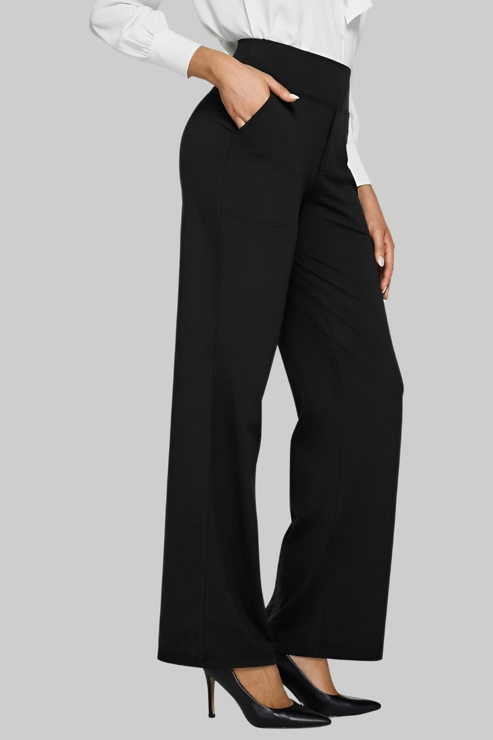 Women's High-Waist Stretch Pants, Soft Breathable Straight-Leg Fit 10
