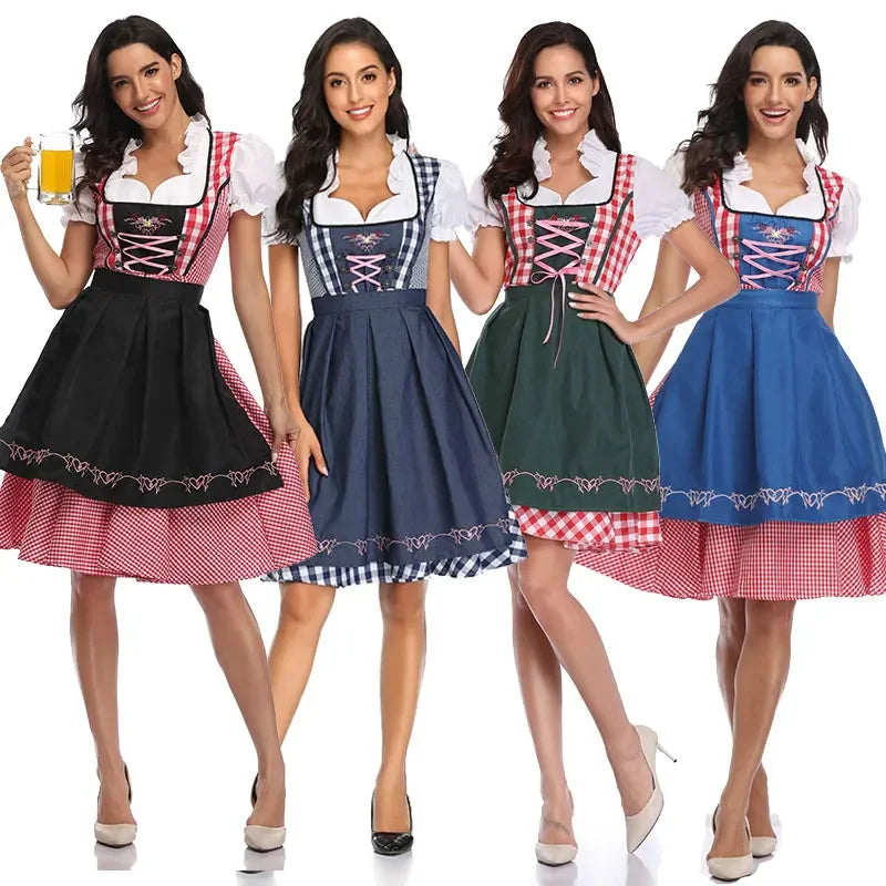 Women's Classic Dirndl Dress Set for Oktoberfest - Traditional Polyester 10