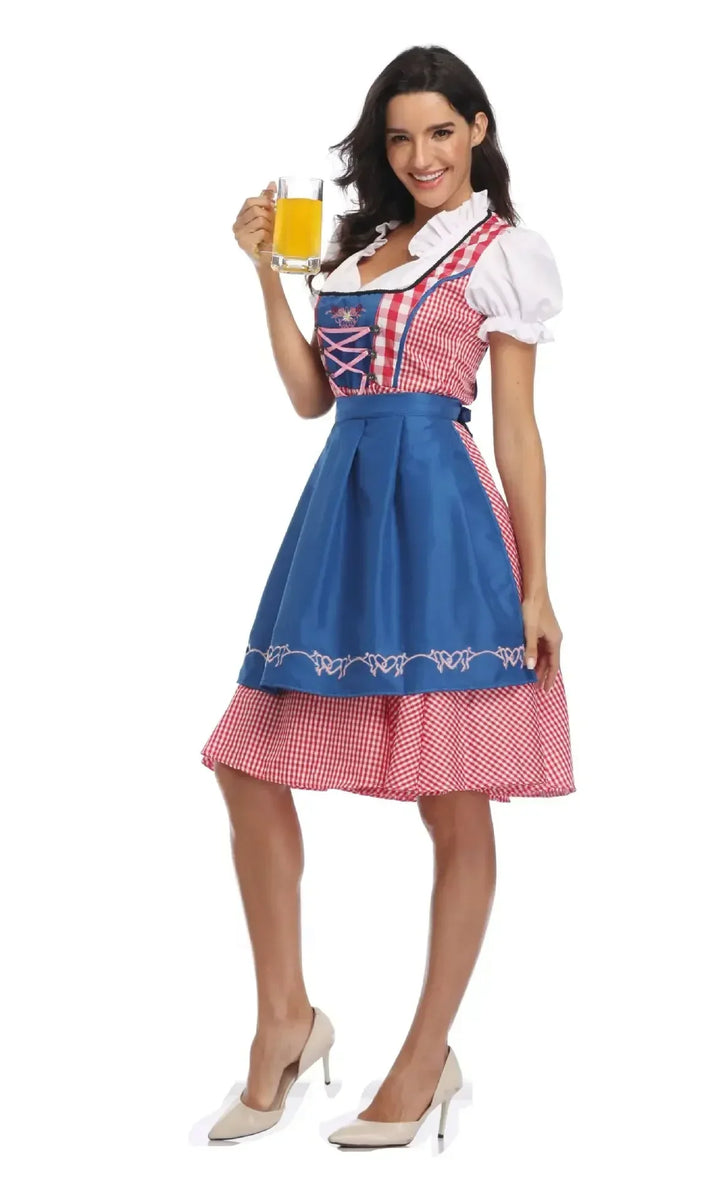 Women's Classic Dirndl Dress Set for Oktoberfest - Traditional Polyester 5