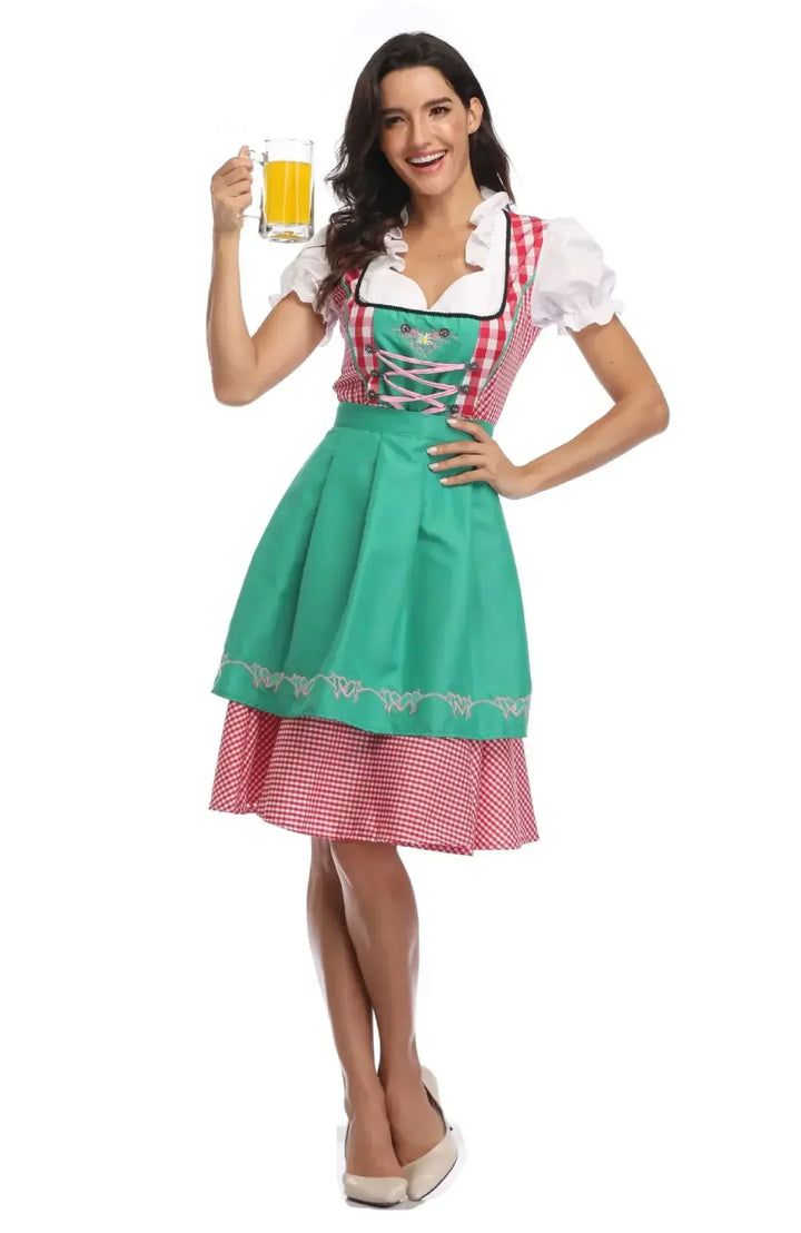 Women's Classic Dirndl Dress Set for Oktoberfest - Traditional Polyester 8