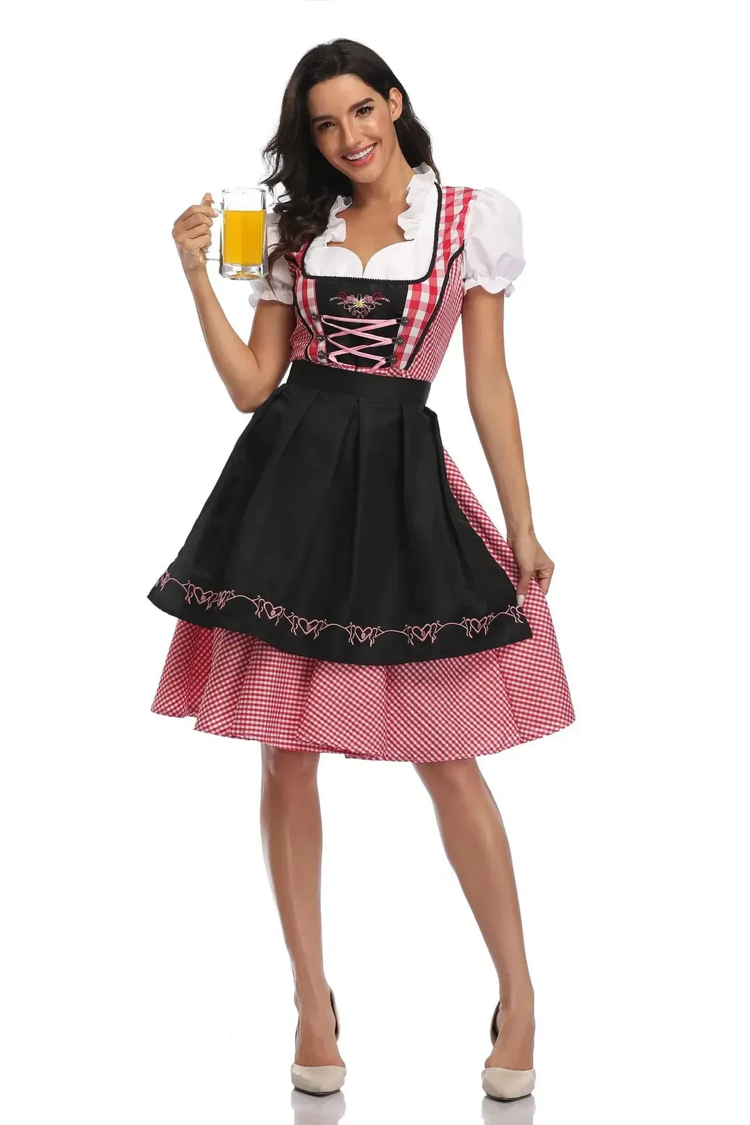 Women's Classic Dirndl Dress Set for Oktoberfest - Traditional Polyester 9