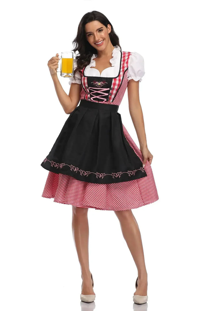 Women's Classic Dirndl Dress Set for Oktoberfest - Traditional Polyester 9