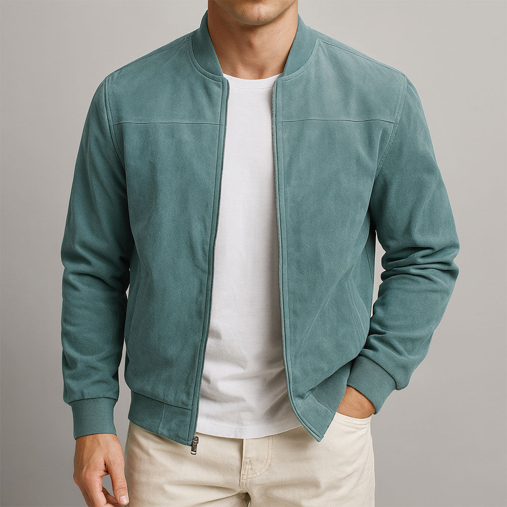 Men's Faux Suede Transitional Jacket with Structured Shoulders 2