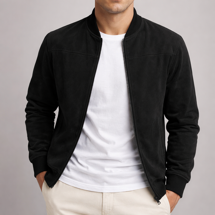 Men's Faux Suede Transitional Jacket with Structured Shoulders 5