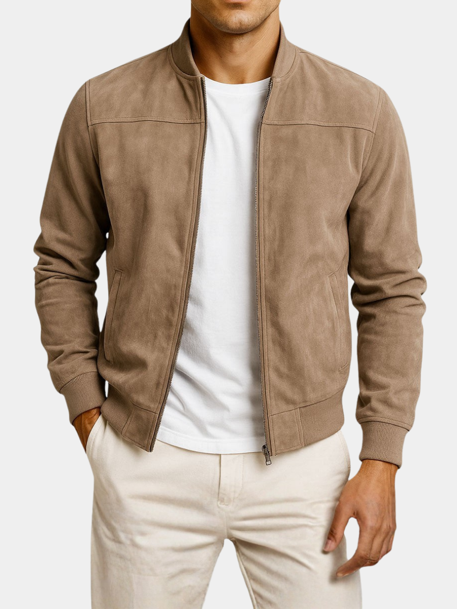 Men's Faux Suede Transitional Jacket with Structured Shoulders 6