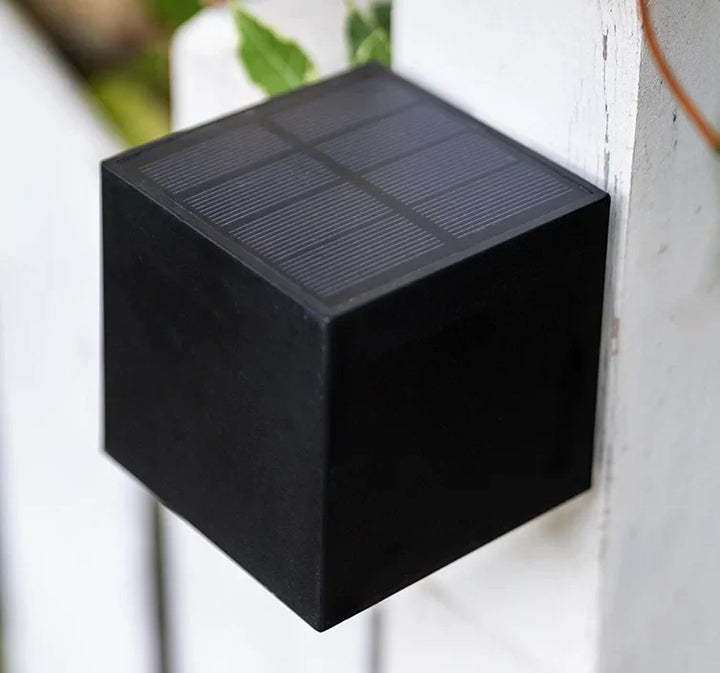 Luxe LED Solar Wall Light | Wireless IP65 Outdoor | Black 3