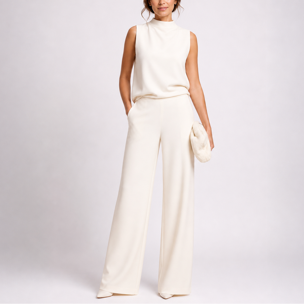Larkin Wide-Leg High Neck Jumpsuit 2
