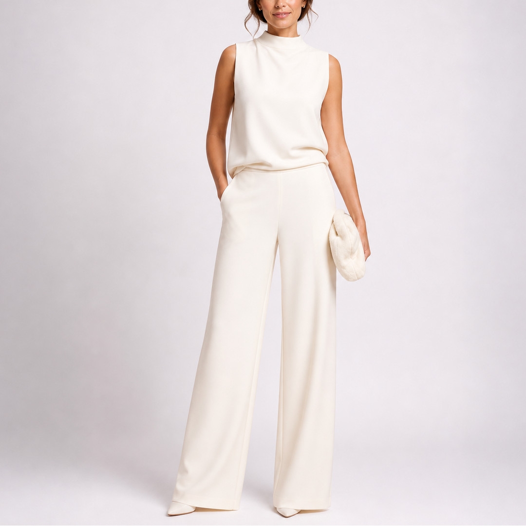 Larkin Wide-Leg High Neck Jumpsuit 2