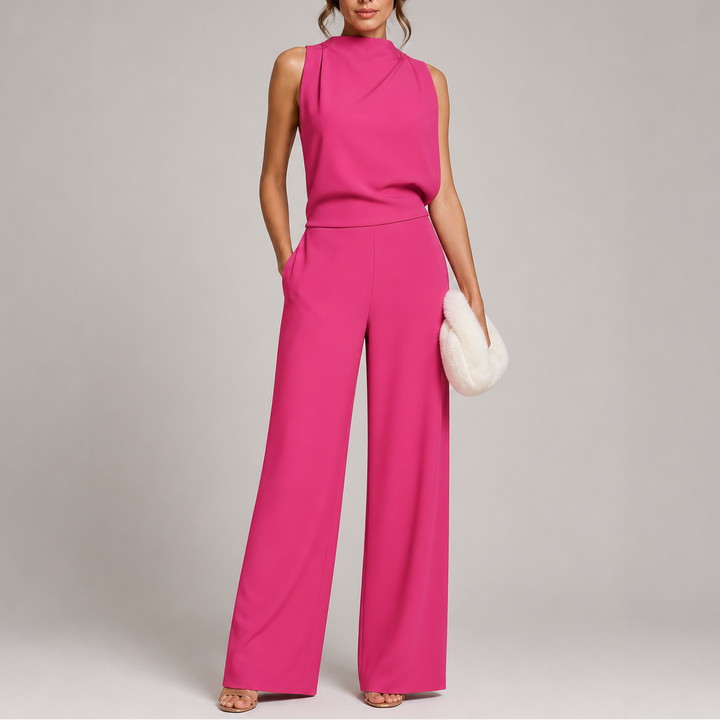 Larkin Wide-Leg High Neck Jumpsuit 4