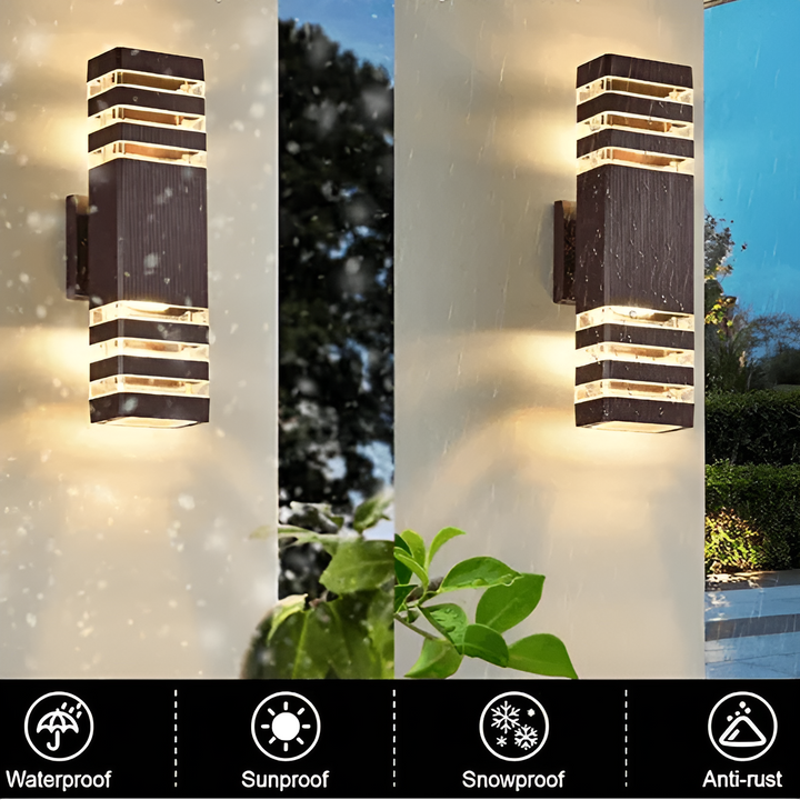 LED Outdoor Wall Light – Modern Up-and-Down Glow | Weatherproof 8