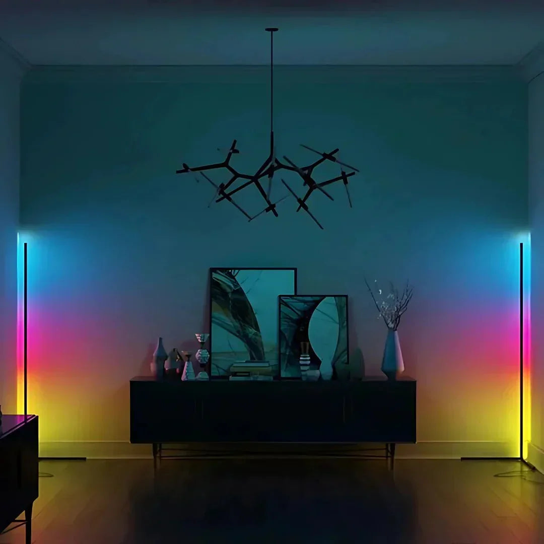 LED Corner Floor Lamp with Remote – Dimmable, Modern Design, Indirect Light 4