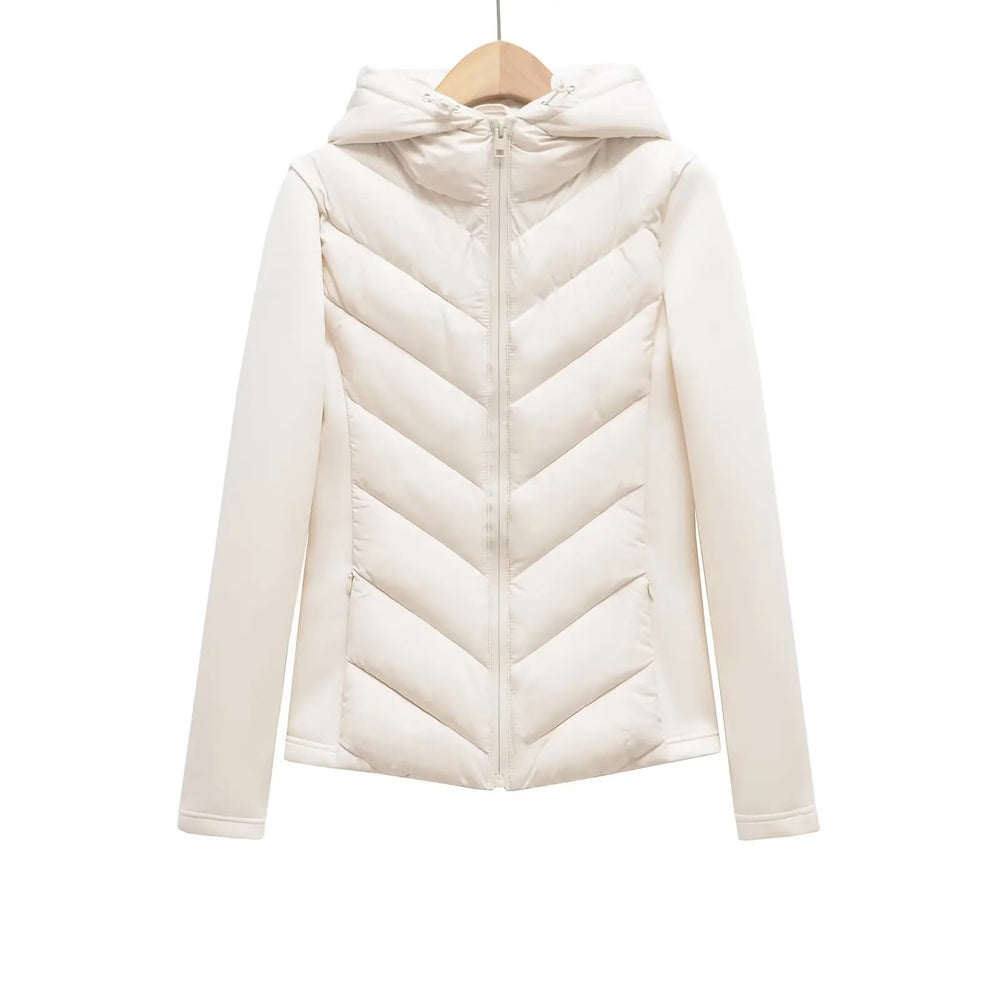 Women's Lightweight Padded Winter Jacket with Hood and Hidden Pockets 2