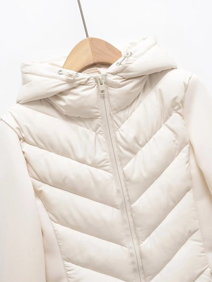 Women's Lightweight Padded Winter Jacket with Hood and Hidden Pockets 3