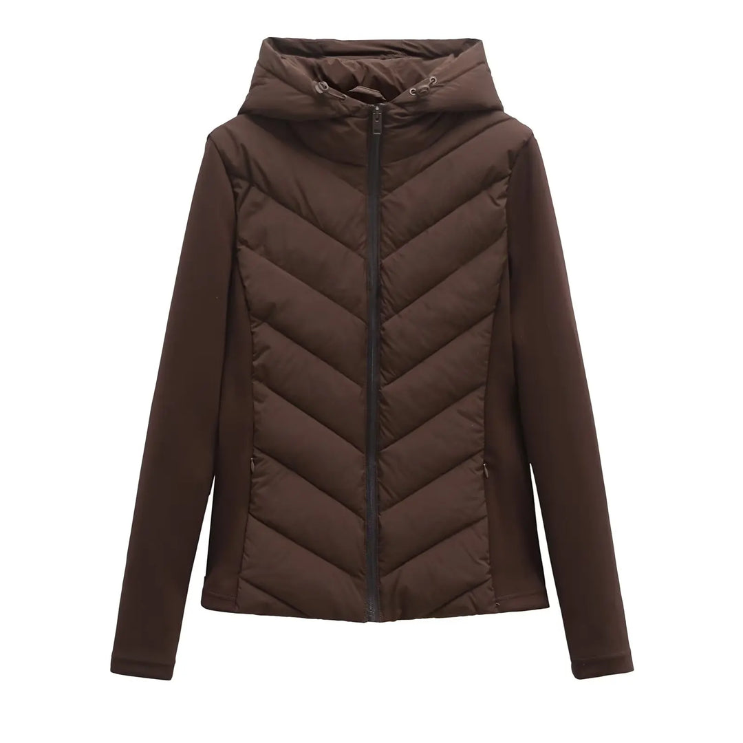 Women's Lightweight Padded Winter Jacket with Hood and Hidden Pockets 7