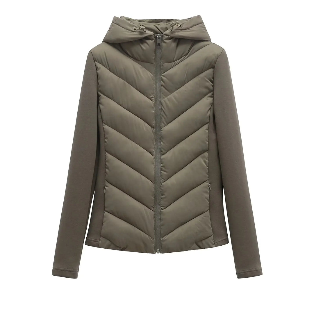 Women's Lightweight Padded Winter Jacket with Hood and Hidden Pockets 9