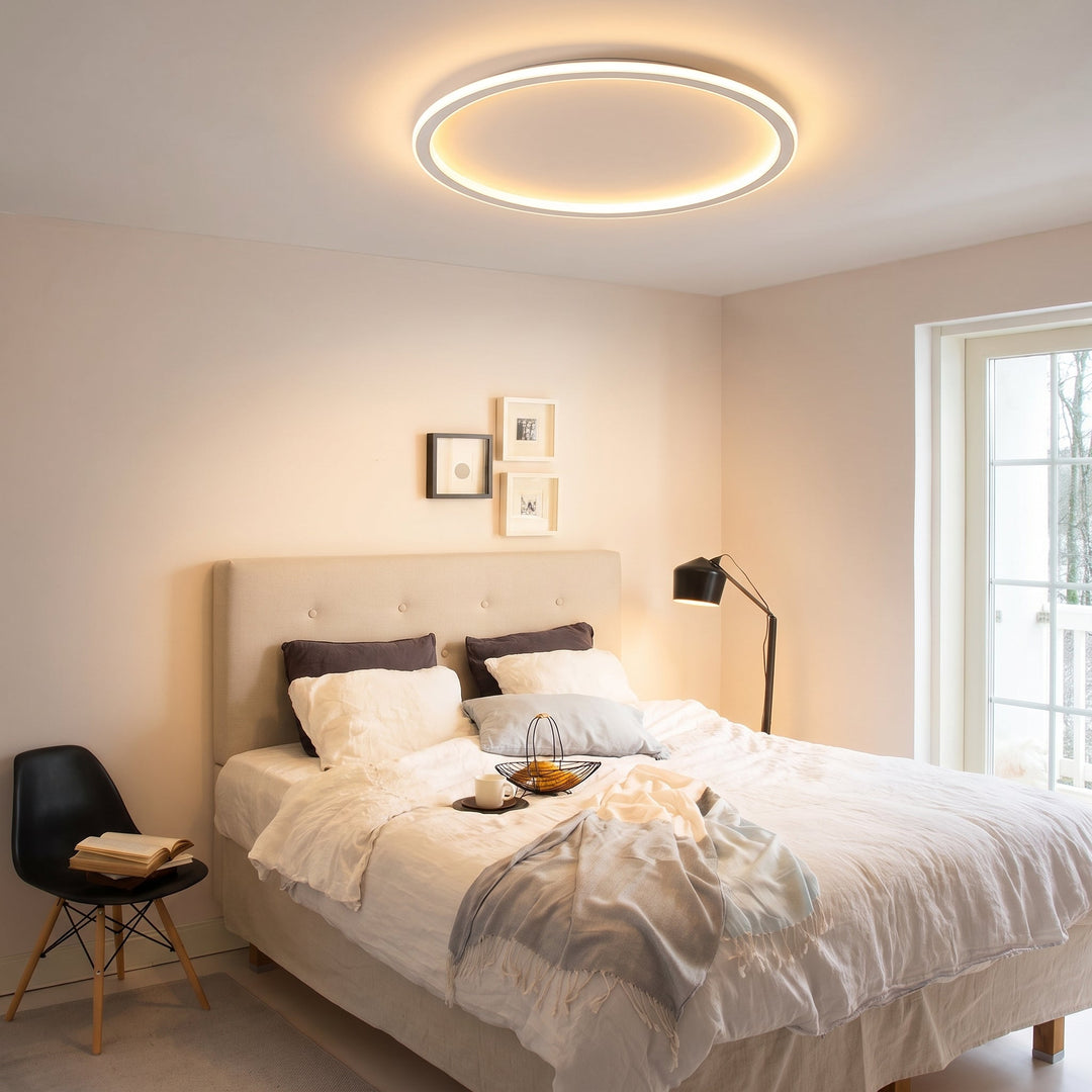 White Round LED Ceiling Light with Remote and Dimmable Brightness 9