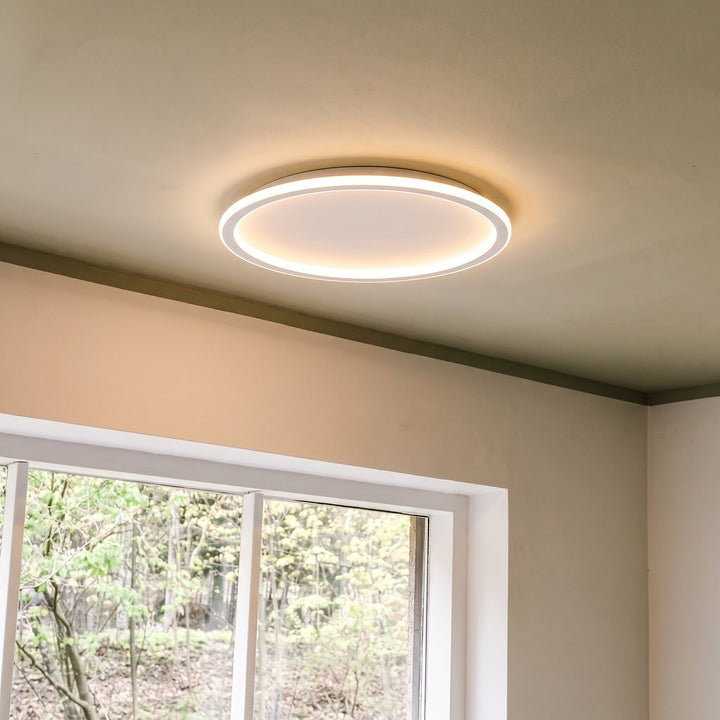 White Round LED Ceiling Light with Remote and Dimmable Brightness 8