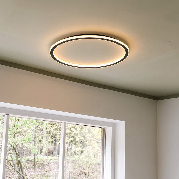 Black Round LED Ceiling Light with Remote Dimmer 8