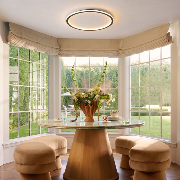 Black Round LED Ceiling Light with Remote Dimmer 7
