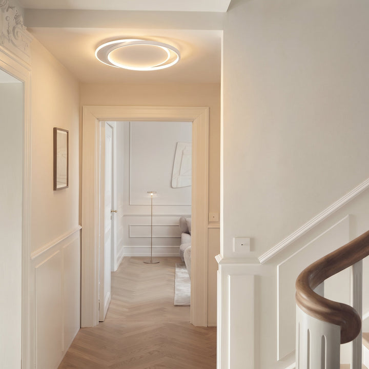 Double Ring White LED Ceiling Light with Remote Dimmer 7