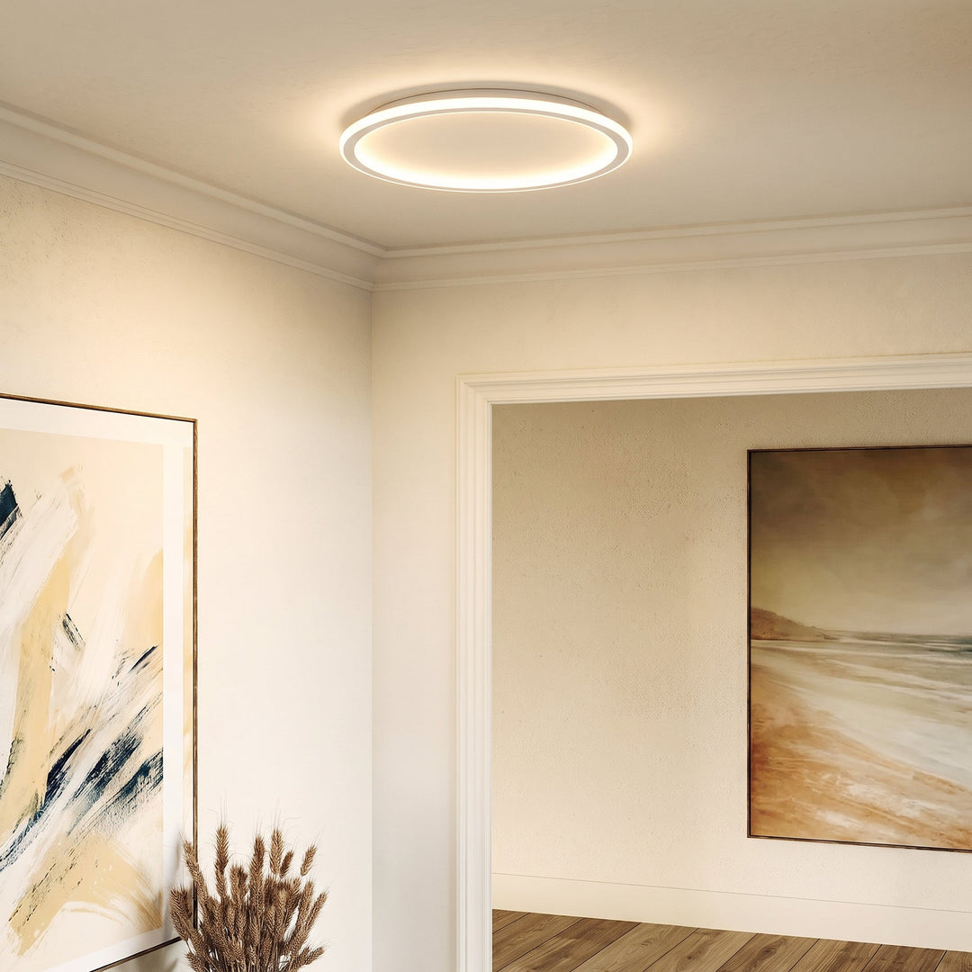 White Round LED Ceiling Light with Remote and Dimmable Brightness 3
