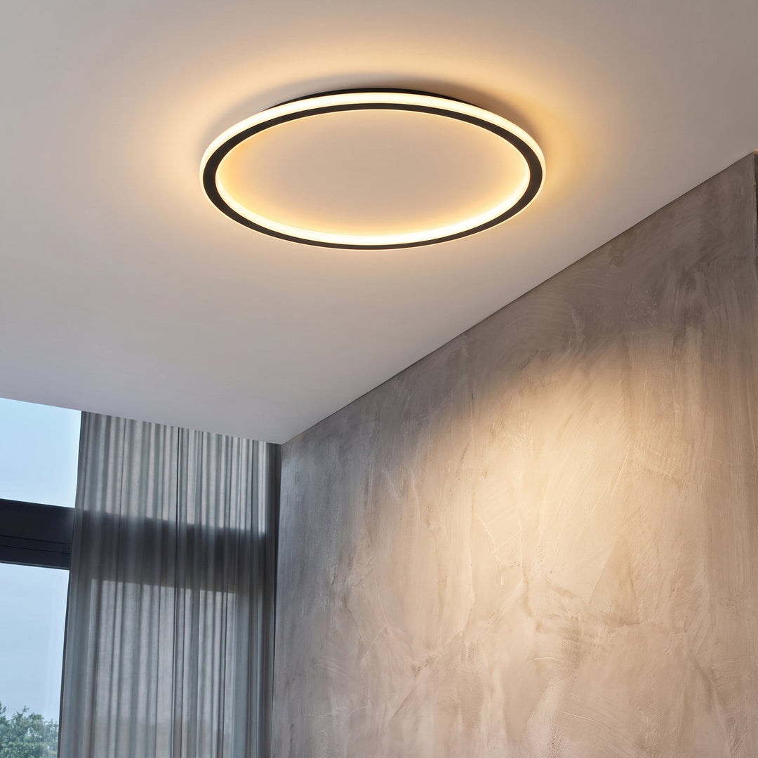 Black Round LED Ceiling Light with Remote Dimmer 3