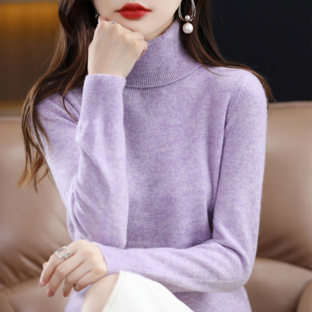 Women's 100% Cashmere Turtleneck Sweater – Soft Regular Fit Pullover 6