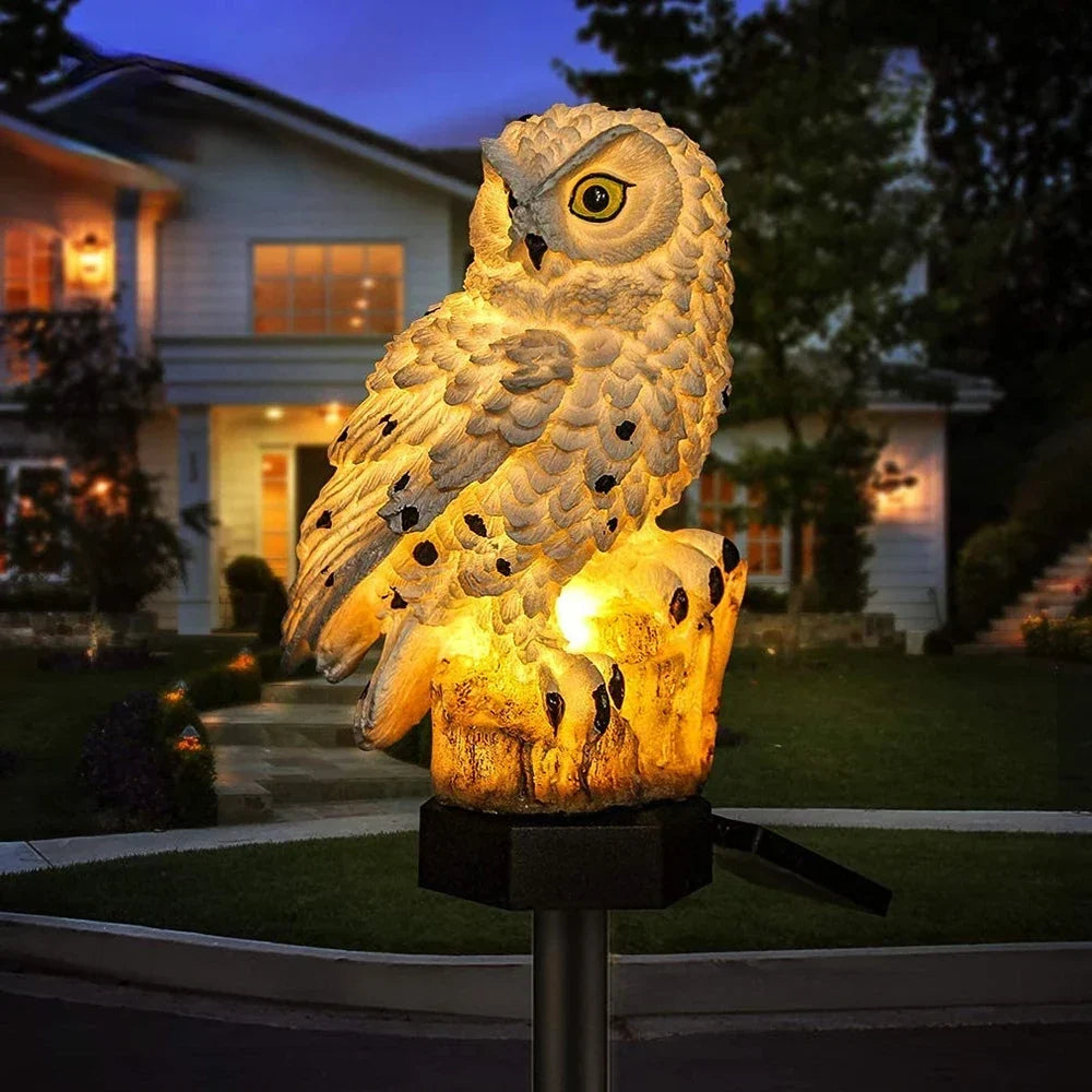 Solar Owl Garden Light with Warm White LED, Waterproof IP65, 45 cm 2