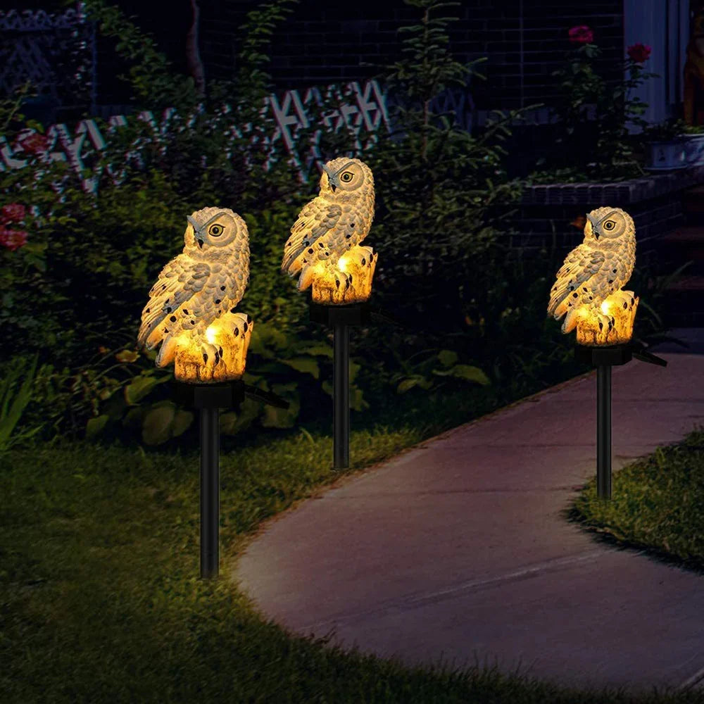 Solar Owl Garden Light with Warm White LED, Waterproof IP65, 45 cm 3