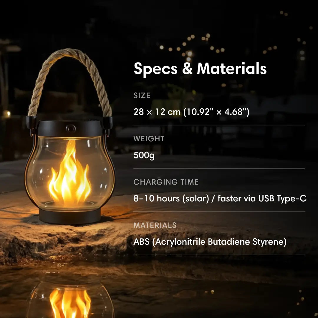 Solar Lantern with Realistic Flame Effect 3
