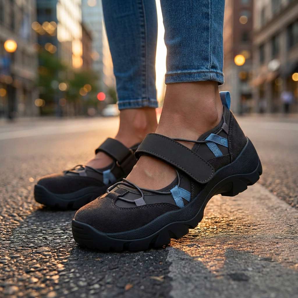 Women's Comfort Loafers with Hook-and-Loop Strap | Lightweight Slip-On Shoes 7