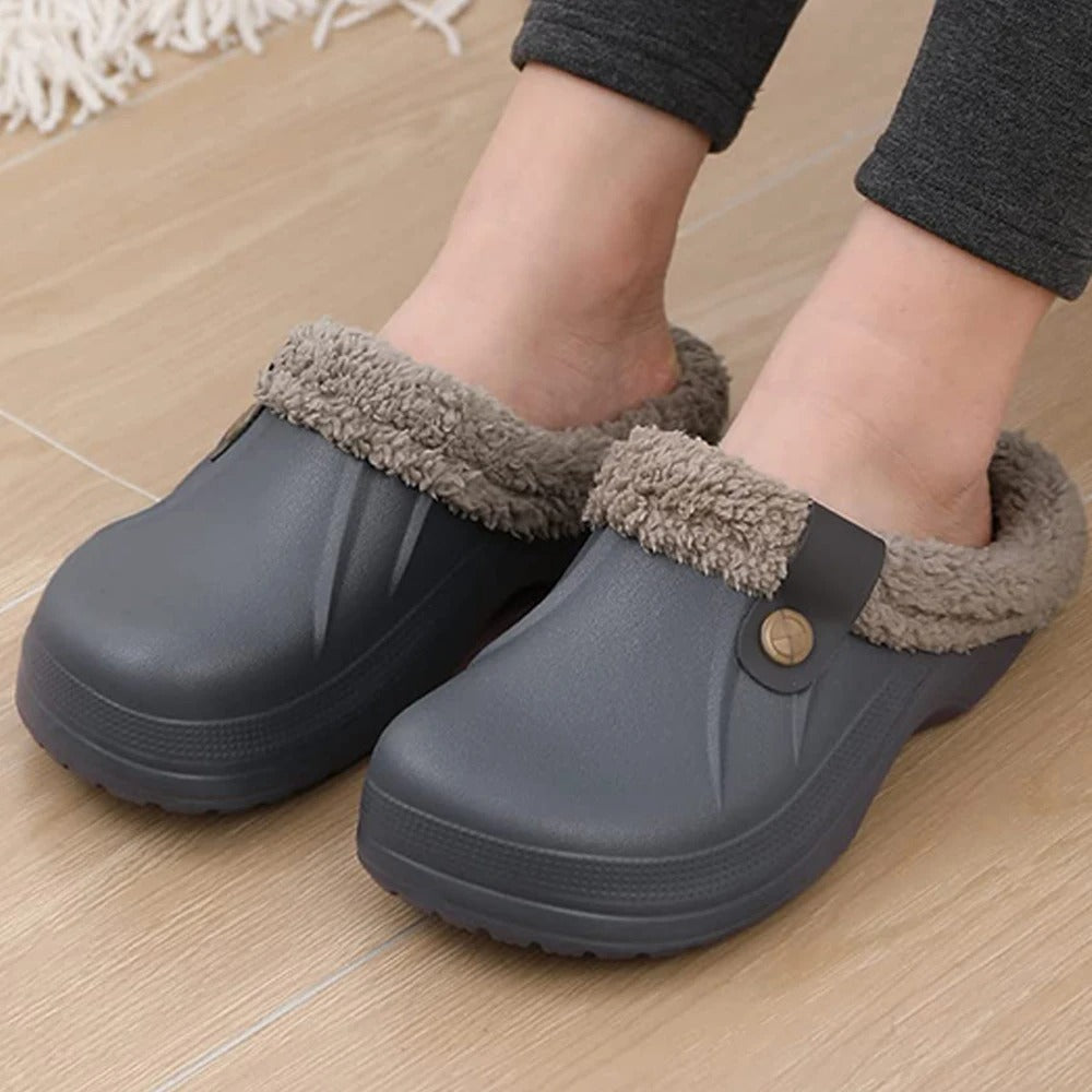 Men's Waterproof Winter Fur-Lined Clogs with Non-Slip Sole 8