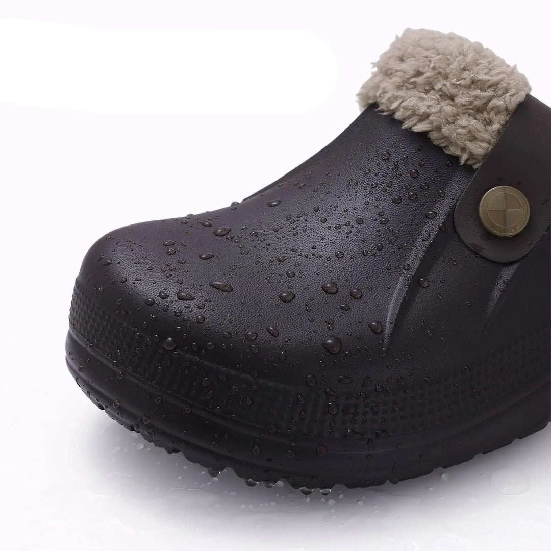 Men's Waterproof Winter Fur-Lined Clogs with Non-Slip Sole 4